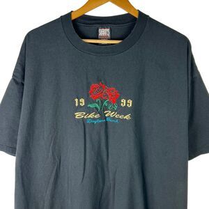 Vintage 90s Sherrys Mens 2XL Shirt Bike Week Daytona Beach Biker Floral USA 1999